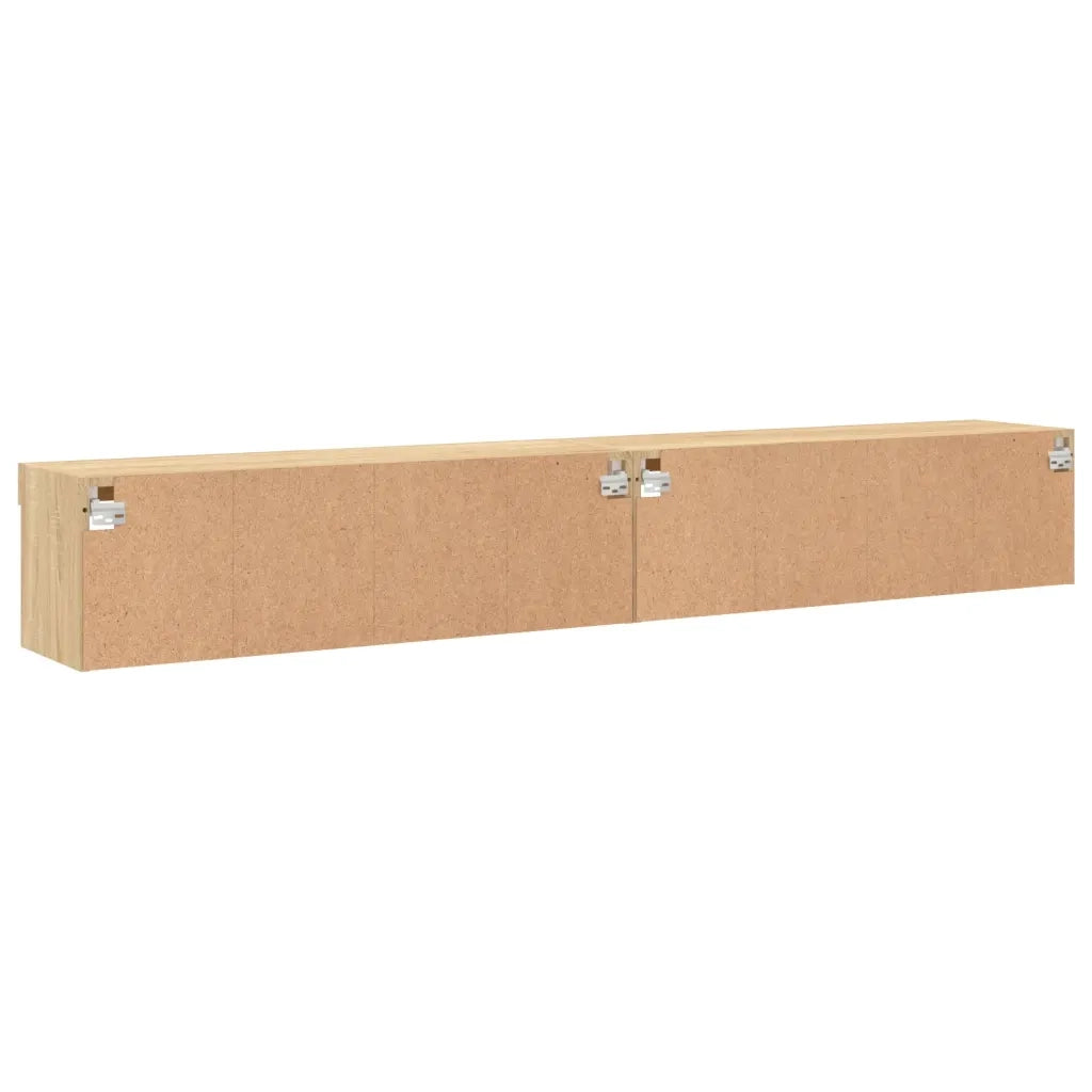 vidaXL Mobili TV con Luci LED 2pz Rovere Sonoma 100x30x30 cm