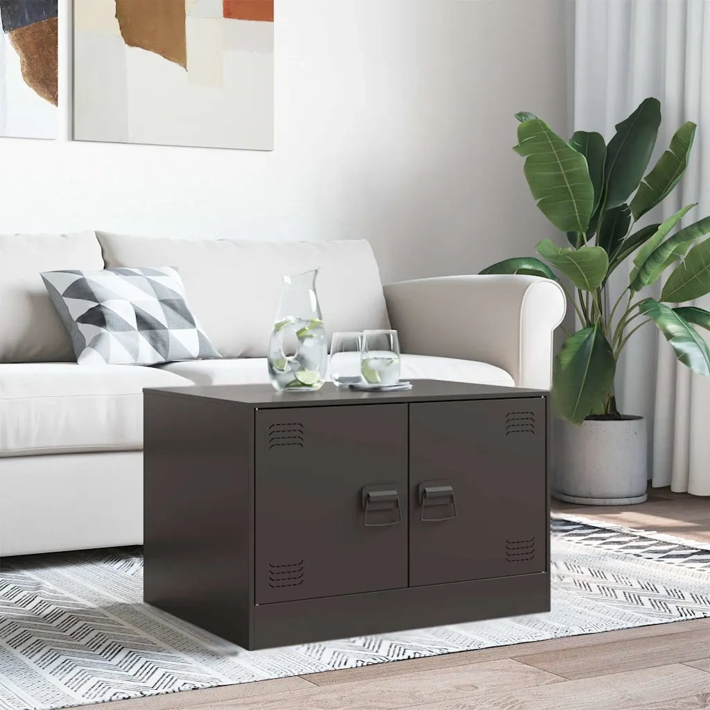 Tavolino da Salotto-Tavolino da soggiorno-Tavolo Nero 67x50x44 cm in Acciaio