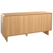 Credenza a 4 ante, marrone chiaro, pannelli in truciolato con rivestimento in carta, per soggiorno
