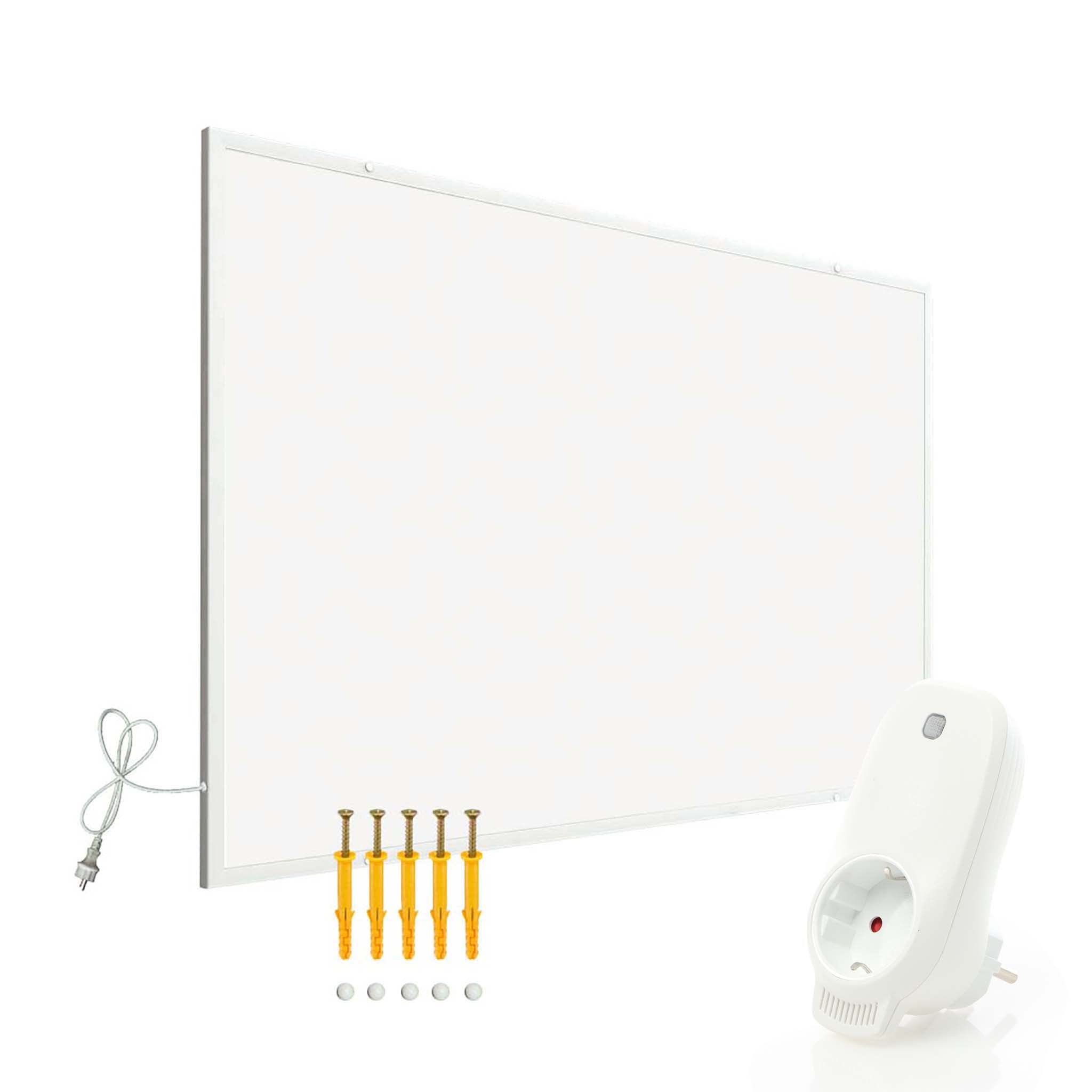 Set Pannello radiante a infrarossi 400W 720x620x15 mm e Termostato, Riscaldamento IR