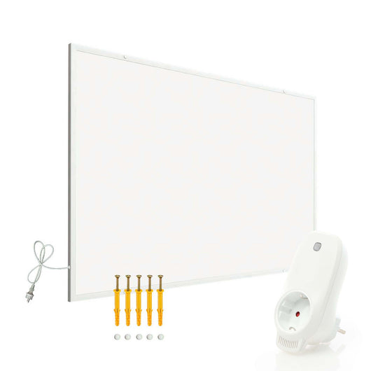Set Pannello radiante a infrarossi 400W 720x620x15 mm e Termostato, Riscaldamento IR