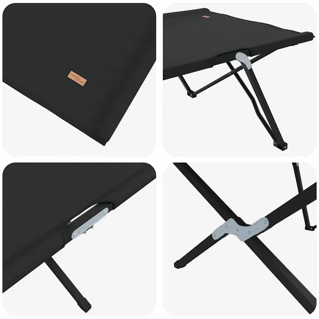 Letto da campeggio pieghevole 2 pz Nero 206 x 76 x 74 cm CFW1604316