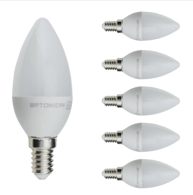 Lampadina led candela e14 8 watt resa 60w risparmio energetico 4500k pezzi 6