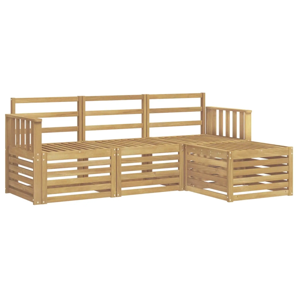 Set di divani da esterno 4 pcs Bianco 189,5 x 122,5 x 73 cm