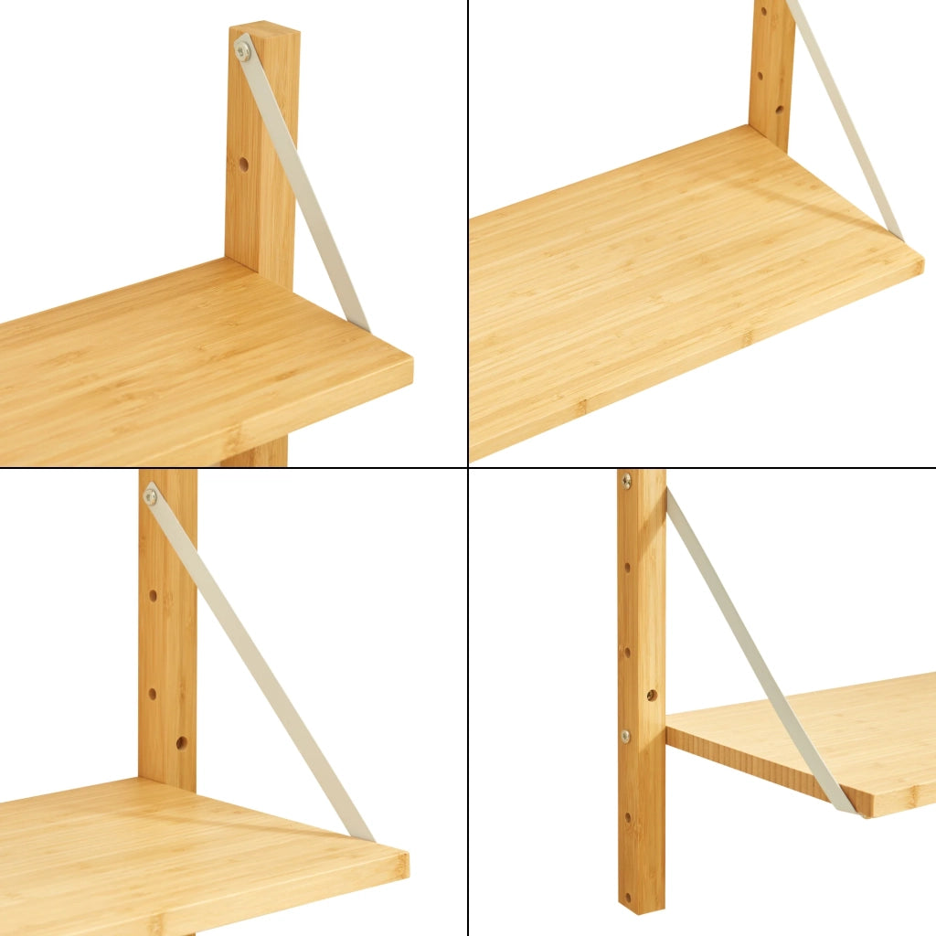 Scaffale dal design senza tempo per soggiorno/camera da letto mobiletto portaoggetti da parete 85 x 65 x 25 cm bambù naturale 03_0011296
