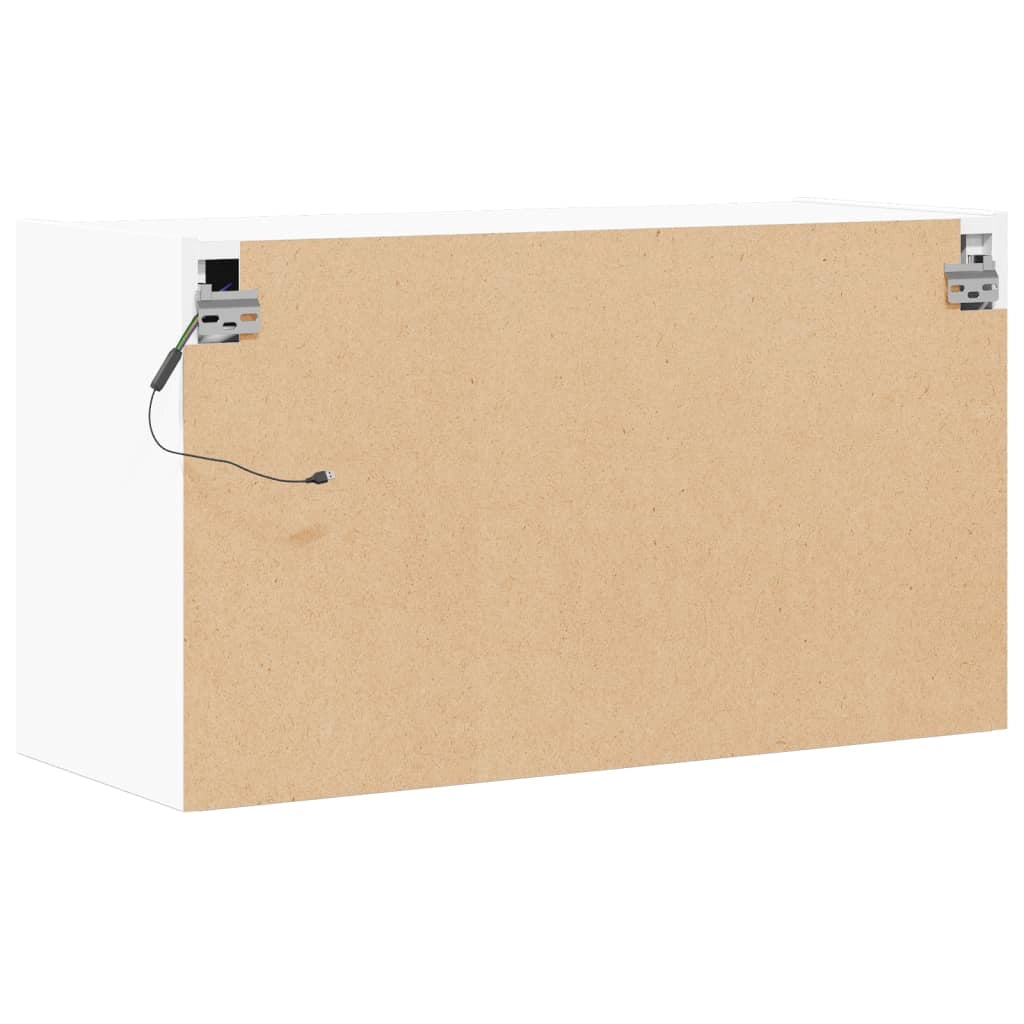 Mobile TV multimediale scaffale TV credenza mobile TV sala da pranzo soggiorno camera da letto montaggio a parete con luci LED 80 x 31 x 45 cm bianco 02_0027918