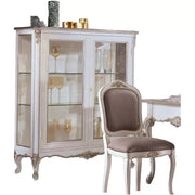 Vetrina 2 porte classica legno shabby bianco argento 130x50x150 - Mobili 2G