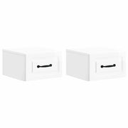 Mobiletto da notte a muro 2 pcs Bianco Lucido 34,5 x 33 x 20 cm