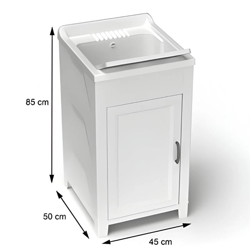MOBILE LAVATOIO IN RESINA RESISTENTE AI DETERGENTI E AGLI ACIDI DI USO COMUNE PER ESTERNO E INTERNO 45X50X85 CM