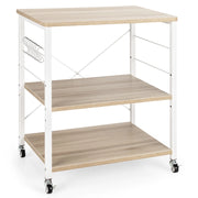 Scaffale per pasticceria con 3 livelli e 10 ganci rimovibili, Carrellino da cucina per bar ristorante hotel Naturale