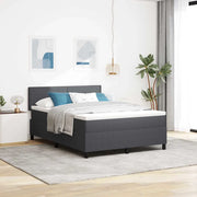 Letto a Sorgente LED Grigio Scuro e Bianco 140 x 190 cm 3337600