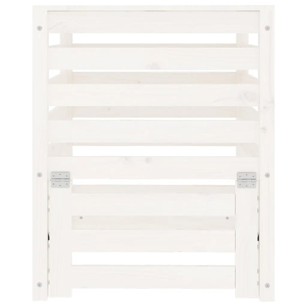 Compostiera Bianca 63,5x63,5x77,5 cm in Legno Massello di Pino cod mxl 41301