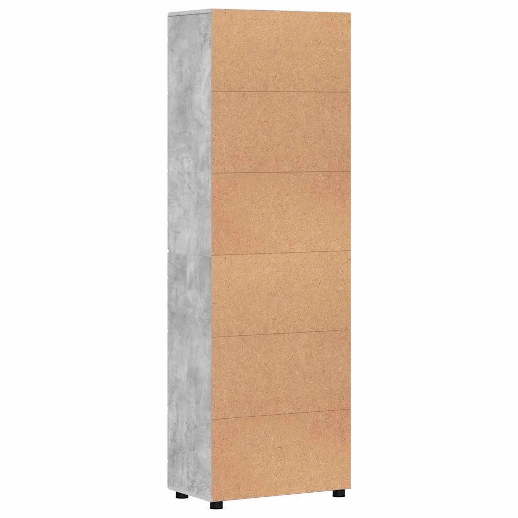 Credenza con lo scaffale FLORIN Grigio cemento 60 x 35 x 182 cm