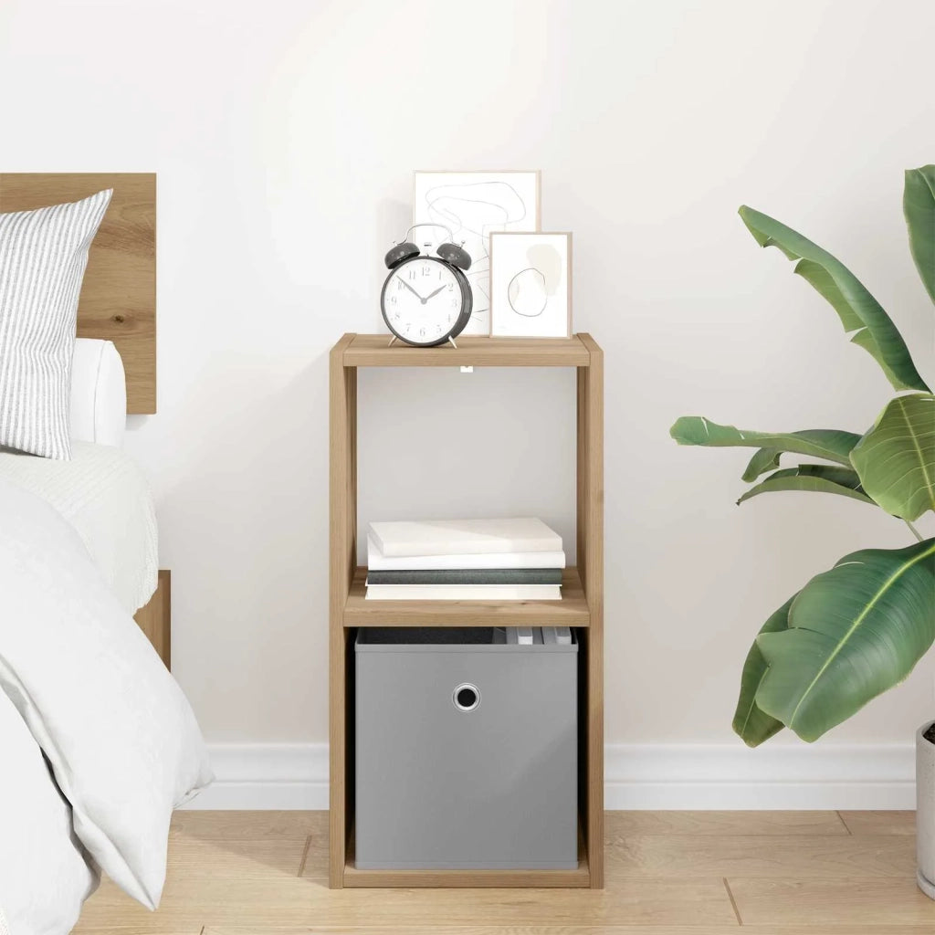Comodino | Armadio da Notte | Mobiletto da notte con cassetto Rovere artigianale 30,5 x 27 x 59,5 cm