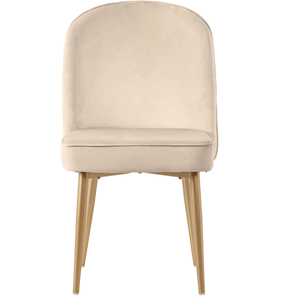 Sedia da pranzo 45.5x62x87.5 cm con piedini antiscivolo; in velluto; MDF e metallo beige