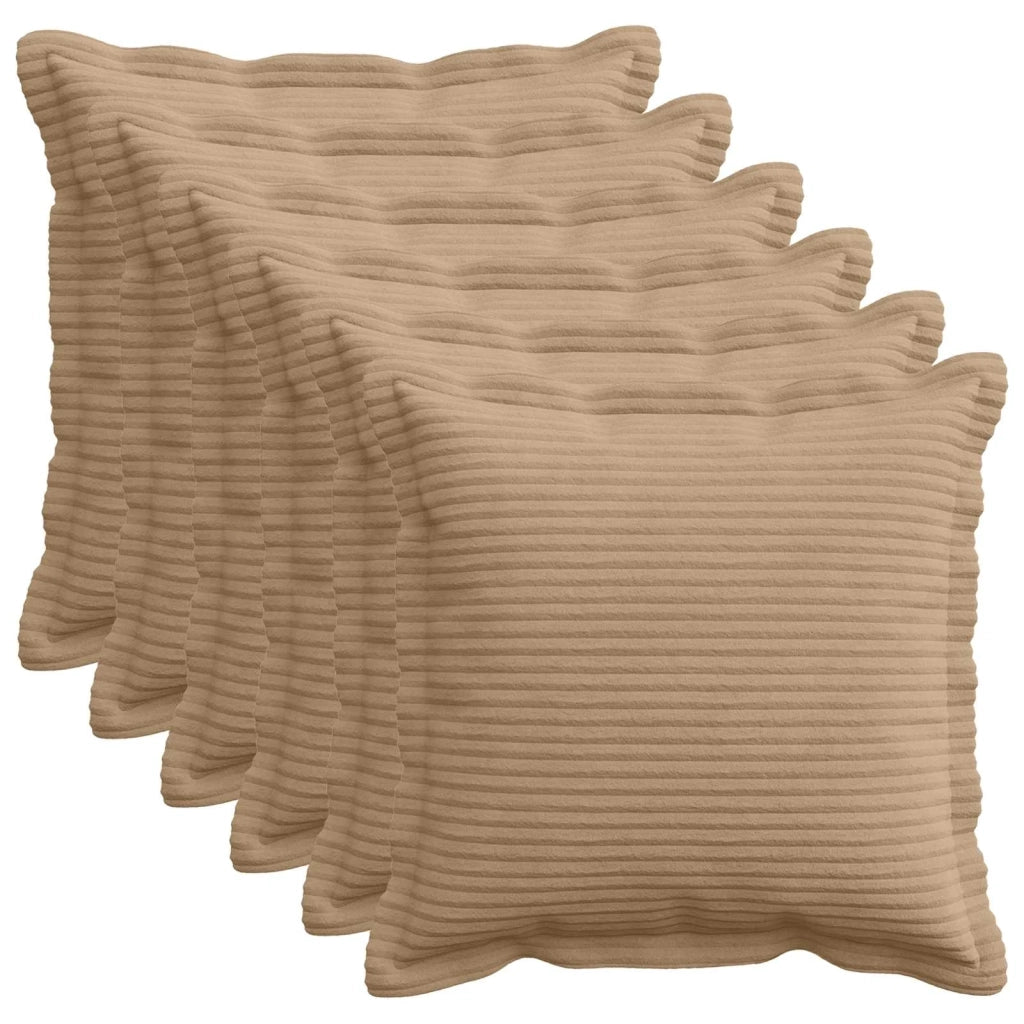 Federa 6 pz HOUTEN Marrone 35 x 35 cm corduroy 916456