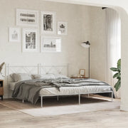 Giroletto con Testiera-Struttura Letto con testiera Metallo Bianco 180x200 cm 660018