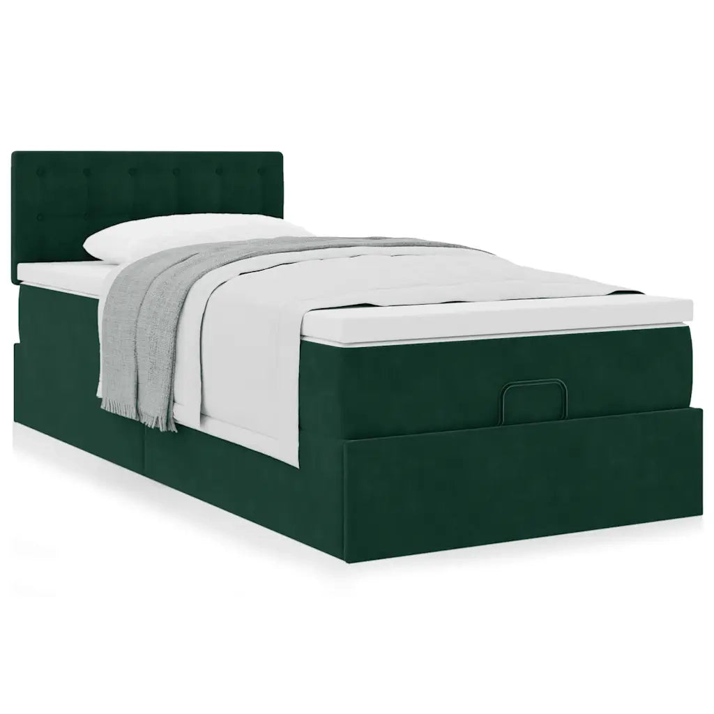 Struttura Letto Pouf con Materasso 80x200 cm Velluto 3311882