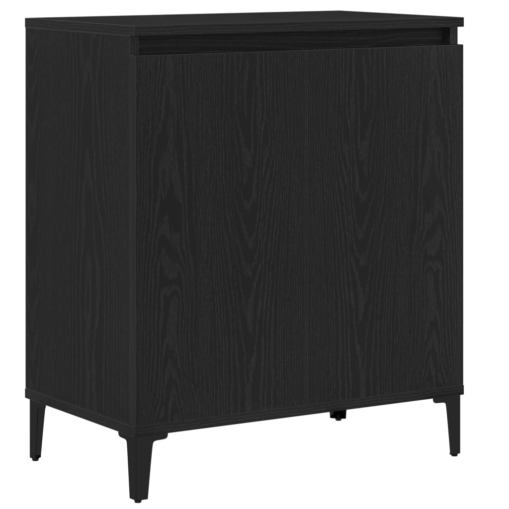 Credenza Nera in Rovere 60x35x70 cm in Legno Ingegnerizzato