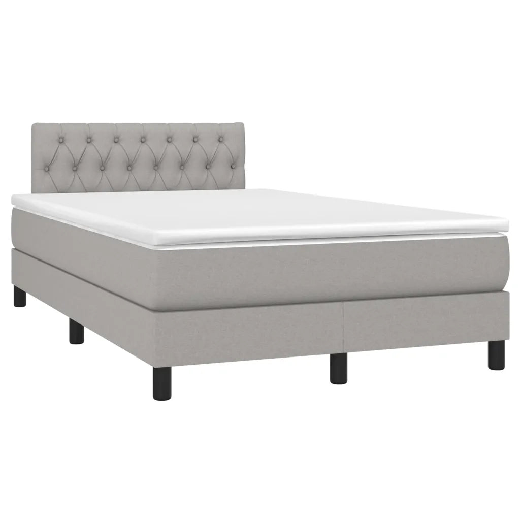 Giroletto a Molle con Materasso Grigio Chiaro 120x200cm Tessuto 3140281