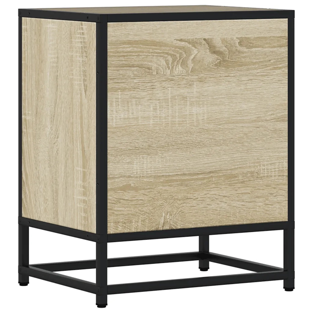Comodini 2pz Rovere Sonoma 40x31x50cm Legno Multistrato Metallo 848712