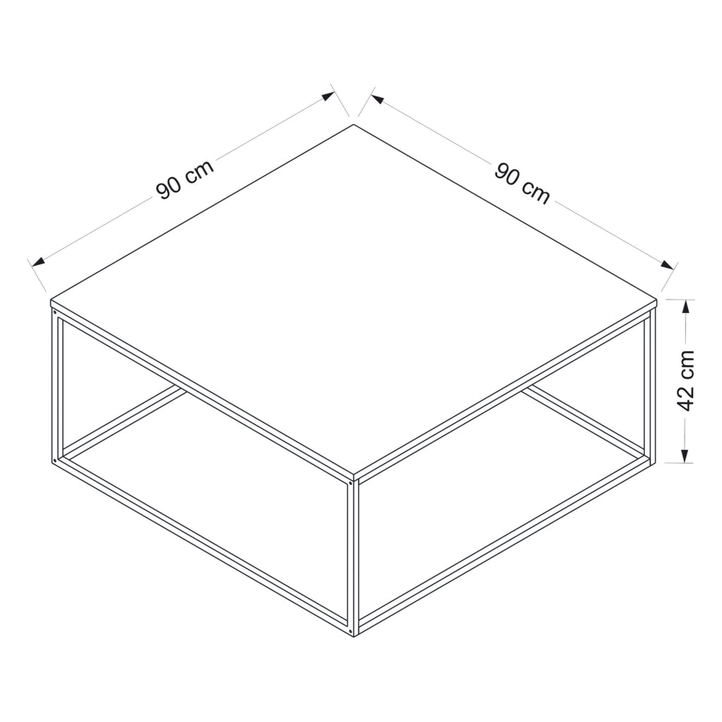 Arcella, Tavolino da Salotto un Vano, 90x90x42h cm Grigio