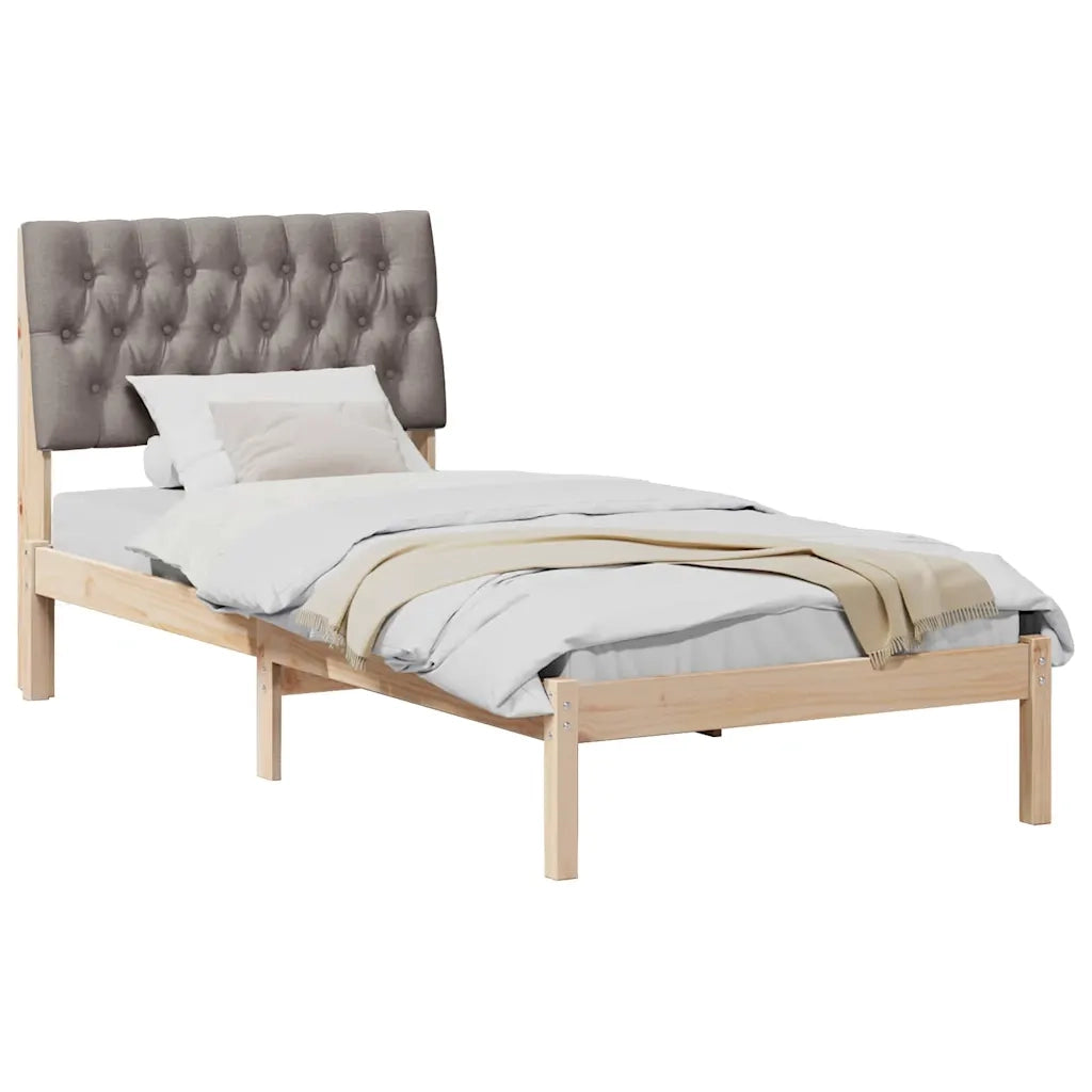 Letto con Testiera Rivestita-Struttura Letto con Testiera Marrone 90 x 190 cm 913254