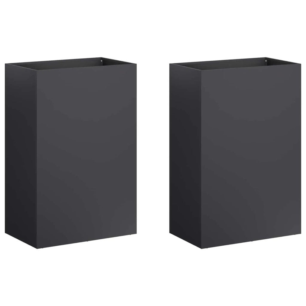 Vaso da giardino 2 pz Nero 50 x 30 x 75 cm 8005541