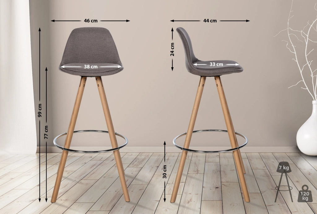 Barhocker Corbin Stoff Rund natura