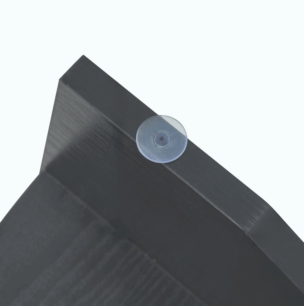 Tavolino rotondo ? 80 cm con struttura a ventaglio; vetro temperato; nero e trasparente