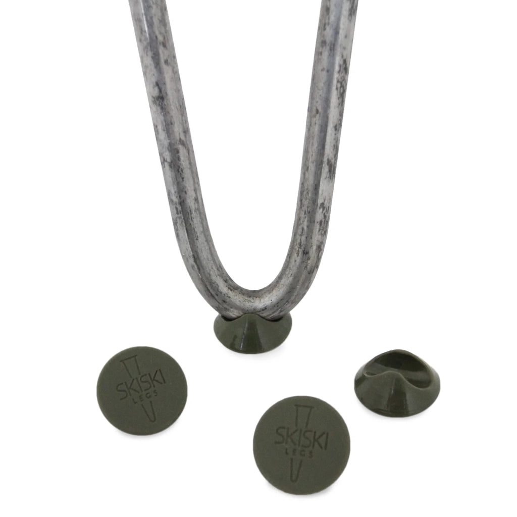 4 Gambe per Tavolo a Forcina SkiSki Legs 40,6cm Acciaio Naturale 2 Rebbi 10mm