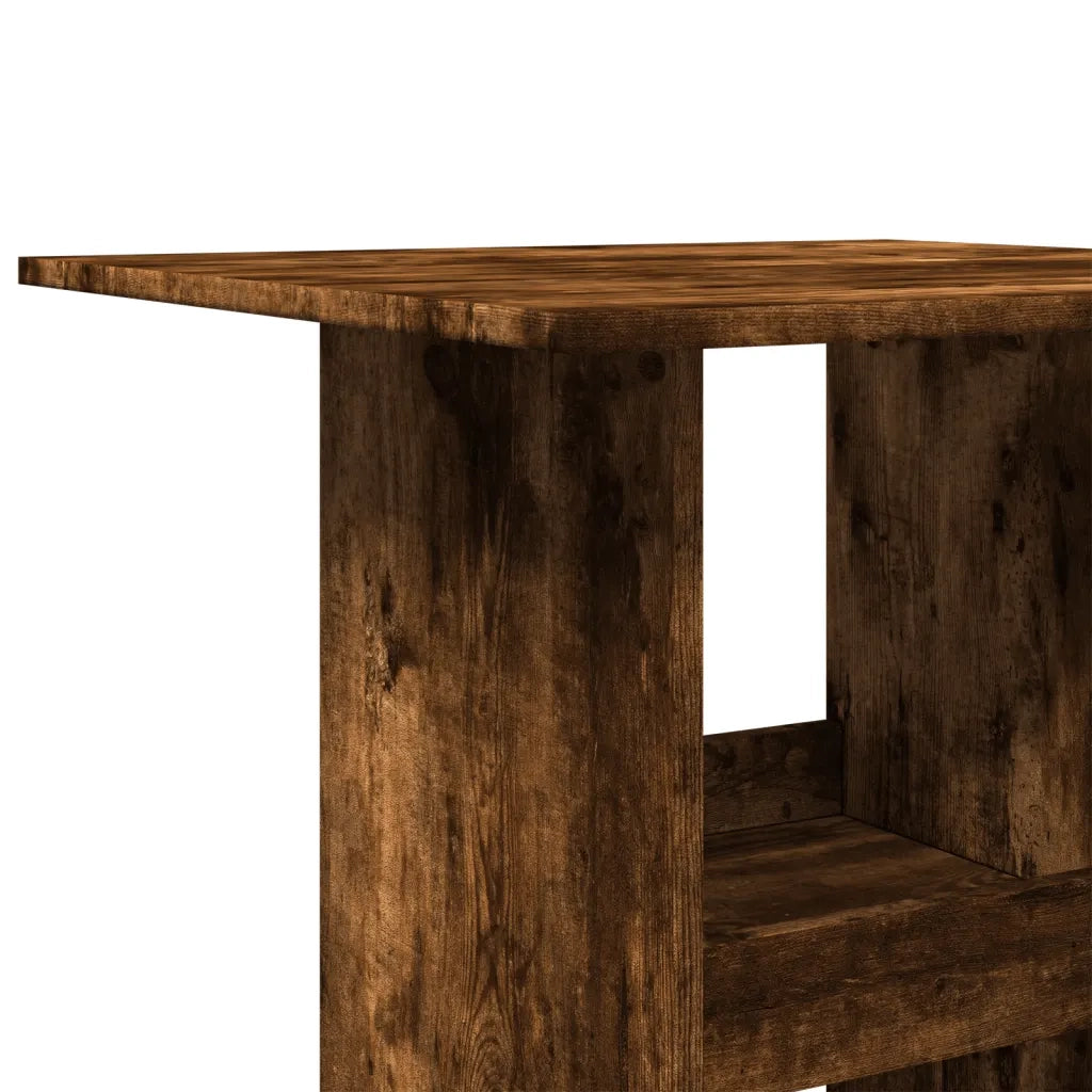 Tavolo Bar Portaoggetti Rovere Fumo 60x60x102 cm Multistrato