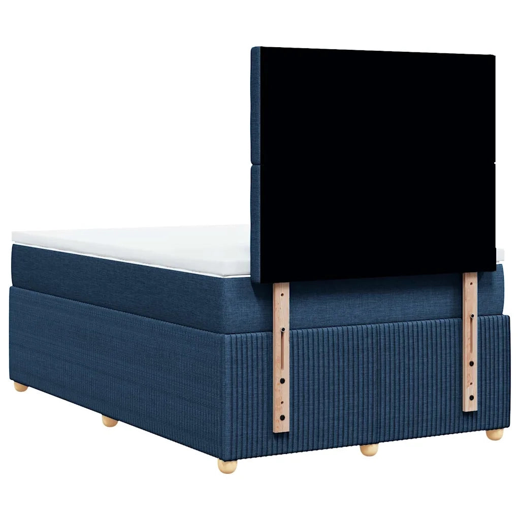 Giroletto a Molle con Materasso Blu 120x190 cm in Tessuto