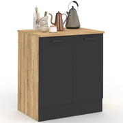 IDMarket - Base cucina 80 cm STIL Mobile a 2 ante in legno e nero