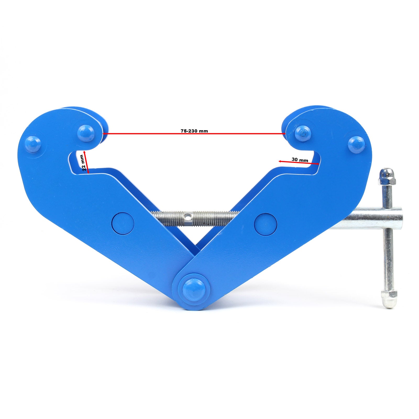 Morsetto per travi max 2 t per sollevamento carichi larghezza flangia 75-230mm Pinza