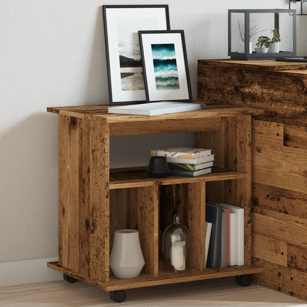 Armadietto con Ruote Legno Antico 60x45x60 cm Legno Multistrato 856662