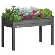 Vaso da Giardino Rialzato con Inserti per l'Irrigazione e Feltro per il Drenaggio, Legno Massello di Abete, 123L x 57l x 76H cm