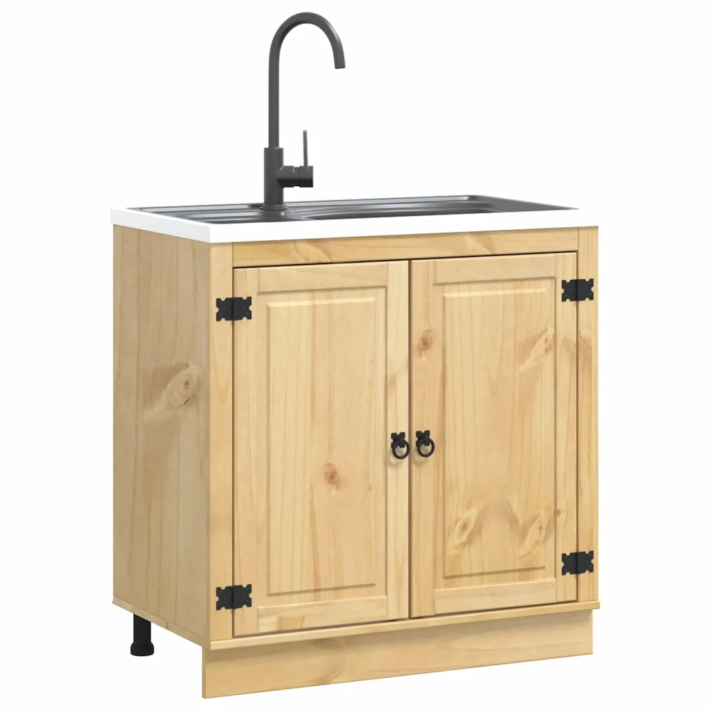 Armadietto SKI Marrone Miele 80 x 46 x 81 cm Pino massello