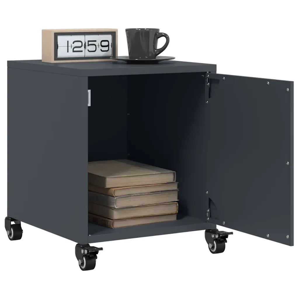 Set di 2 Comodini | Armadio da Notte | Mobiletto da notte Antracite 36x39x43,5 cm in Acciaio