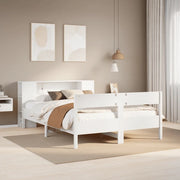 Letto Libreria senza Materasso Bianco 160x200 cm Legno di Pino 3322943