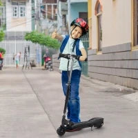 Monopattino Elettrico per Bambini Pieghevole da 120W, Velocità Max 12km/h e Portata 50kg, 74x36x69-91 cm, Nero