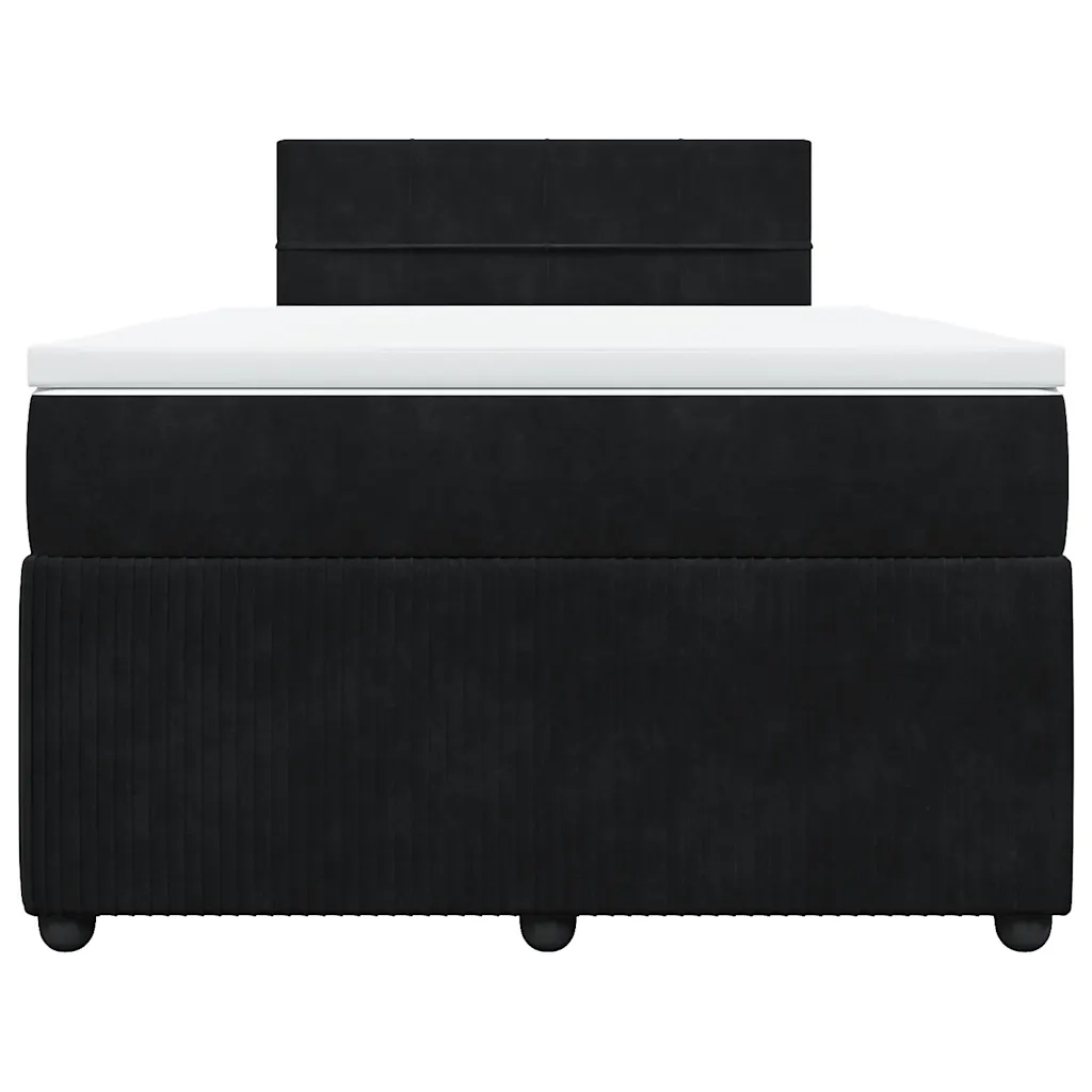 Giroletto a Molle con Materasso Nero 120x200 cm in Velluto