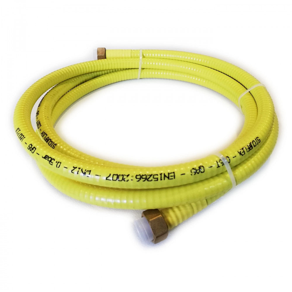 Tubo flessibile gas in acciaio inox per cucina con guaina e staffe, scegli se  300cm uni en 15266:2007