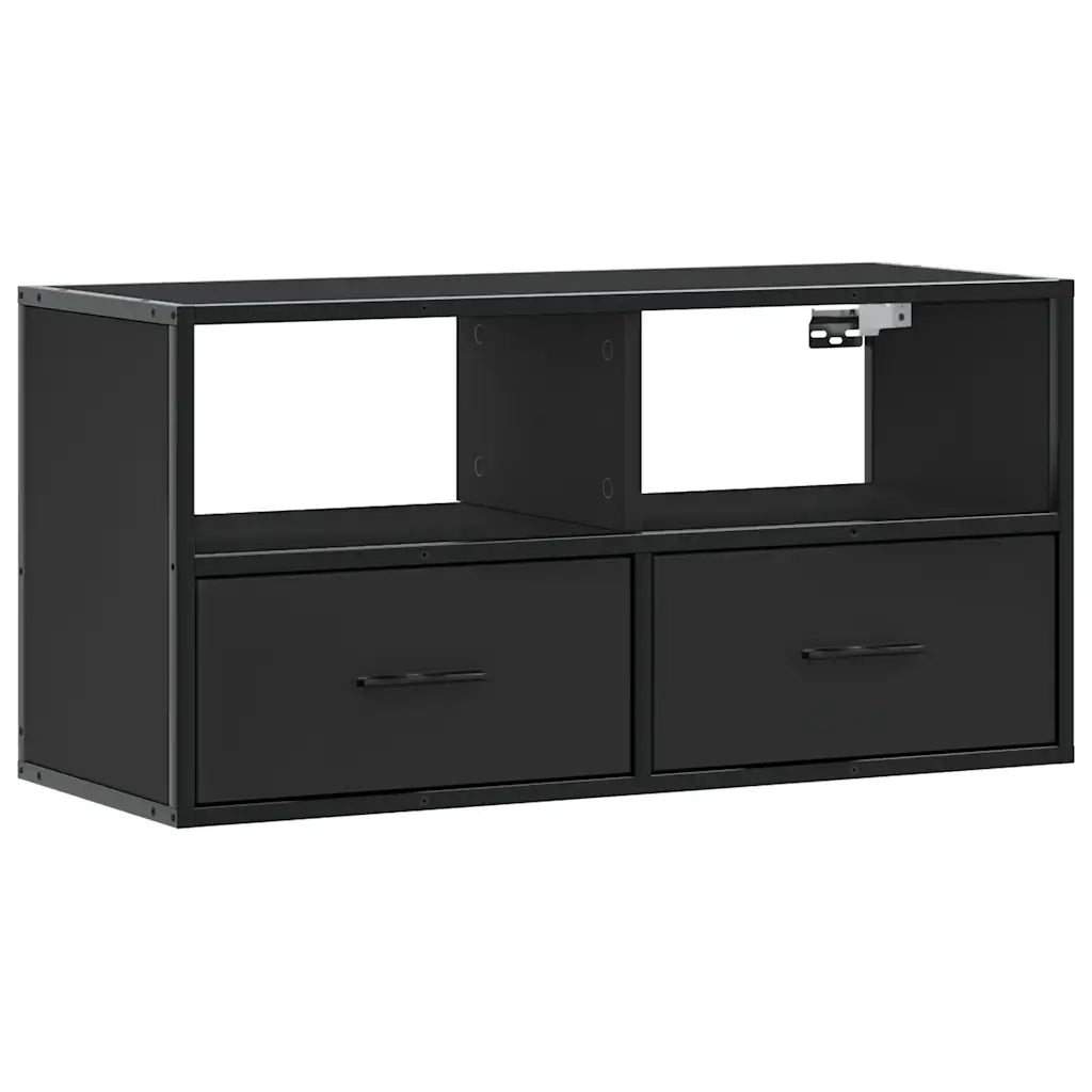 Mobile TV Nero 80x31x39,5 cm in Truciolato e Metallo