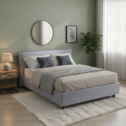 Bronte, Letto Alla Francese Sfoderabile Made in Italy, Grigio