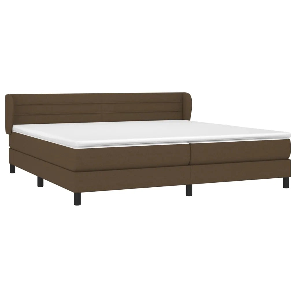Giroletto a Molle con Materasso Marrone Scuro 200x200cm Tessuto
