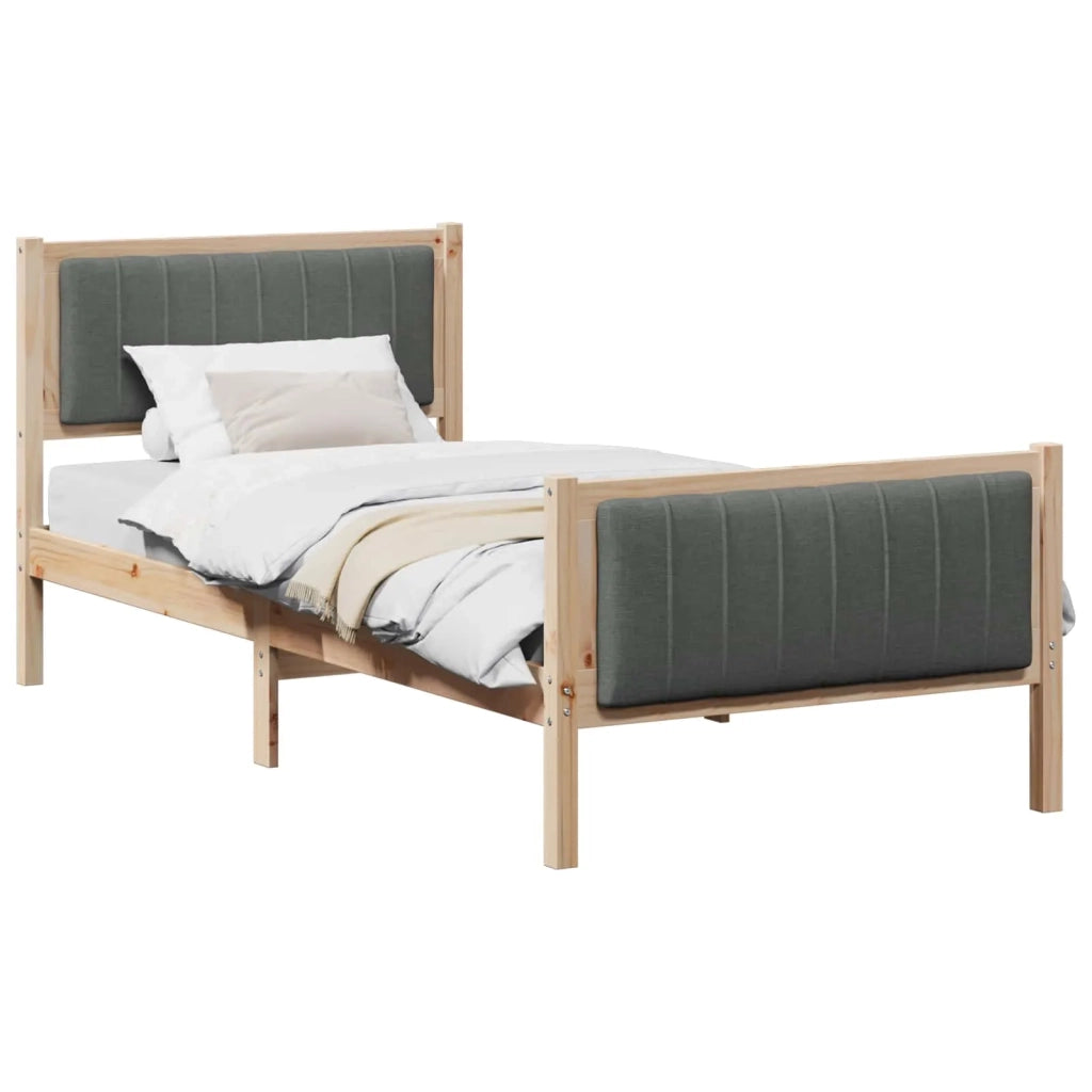 Struttura del Letto marrone e grigio scuro 90 x 200 cm 878495
