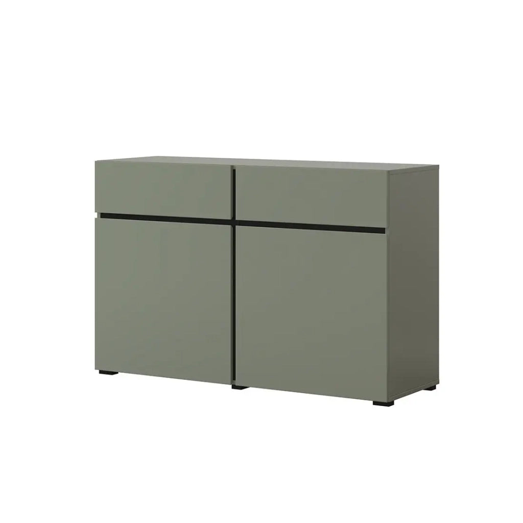 Buffet color salvia verde 120cm collezione HAVANA. Credenza design con 2 porte e 2 cassetti.