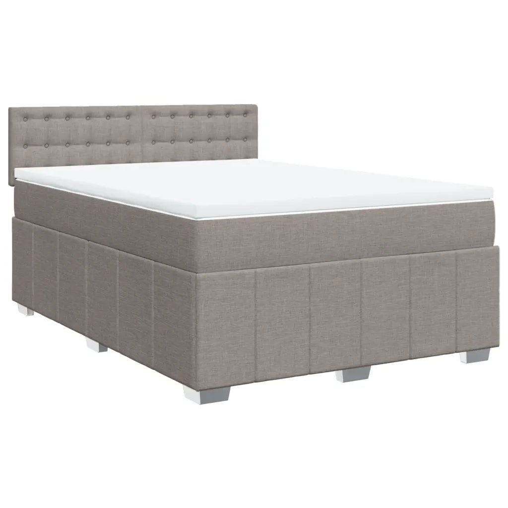 Giroletto a Molle con Materasso Tortora 140x190 cm in Tessuto