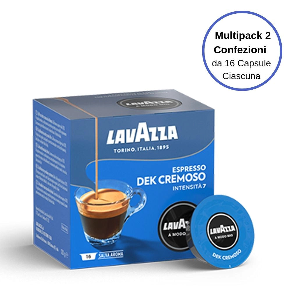 Lavazza capsule a modo mio dek cremoso 2 confezioni da 16 capsule ciasuna
